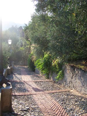 Strada acciottolata di accesso a Villa Maria